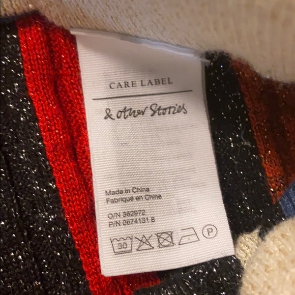 & other stories glitter stripe midi skirt XS - Picture 7 of 9